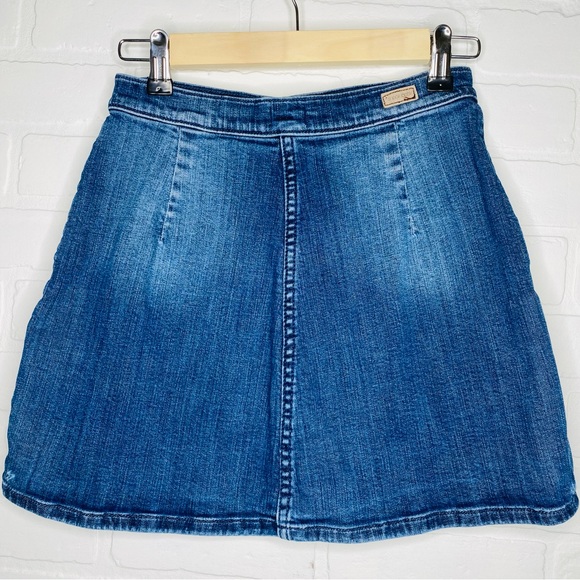 Sneak Peek Womens Embroidered Denim Mini Skirt Size Small - Picture 2 of 12